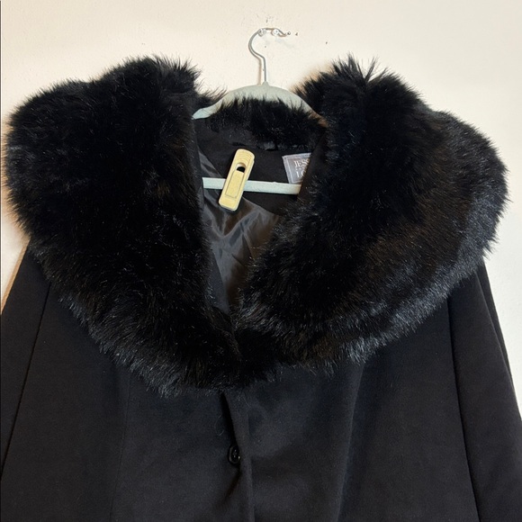 Jessica London Plus Size Long Wool-blend Coat With Faux Fur Collar 24 - Picture 3 of 9